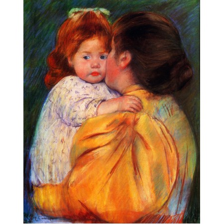 24x30in Poster Cassatt Mary Maternal Kiss 1896