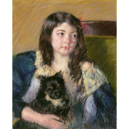 24x29in Poster Mary Cassatt francoise holding a little dog