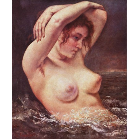 24x28in Poster Gustave Courbet - The Woman in the Waves (The Bather)