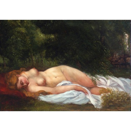 24x16in Poster Gustave Courbet - Nu Couche, 1866. Sotheby's