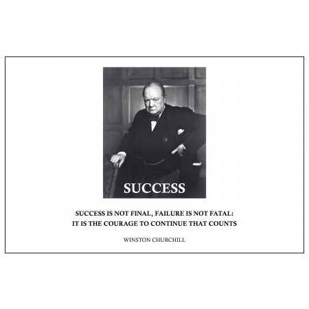 36x24in Poster Winston Churchill Popular Quotes