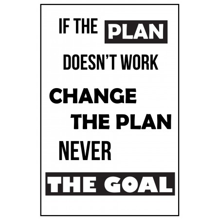 24x36in Poster If The Plan Doesn’t Work Change The Plan Not The Goal