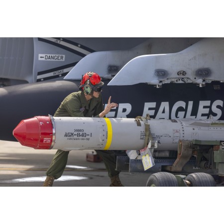 36x24in Poster Marine Corps guides a harpoon missile