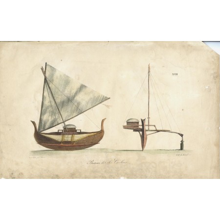 24x15in Poster Bateau des iles Carolines (A boat from the Caroline Islands)