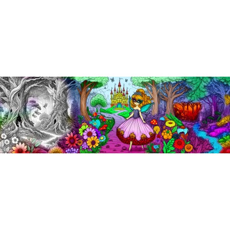 24"x72" Poster Creative Exploration Coloring Giant Posters Enchanted Masquerade: A Fairy's Journey
