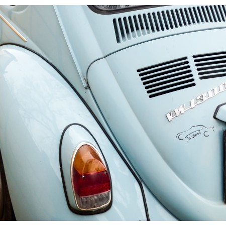 VW 1300 Car Vehicle Retro Blue 24"x24" Photographic Print Poster 