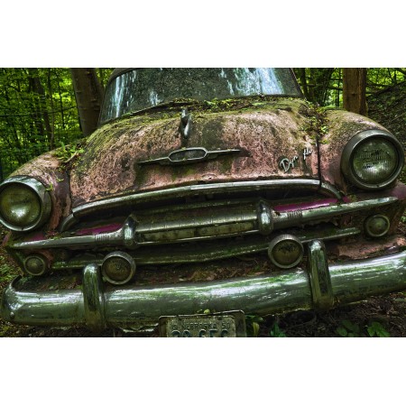 Vintage Car Cemetery Oldtimer Old Rust 36"x24" Photographic Print Poster