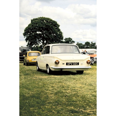 White Mercedes Benz Coupe On Green Grass Field During Daytime 24"x36" Photographic Print Poster