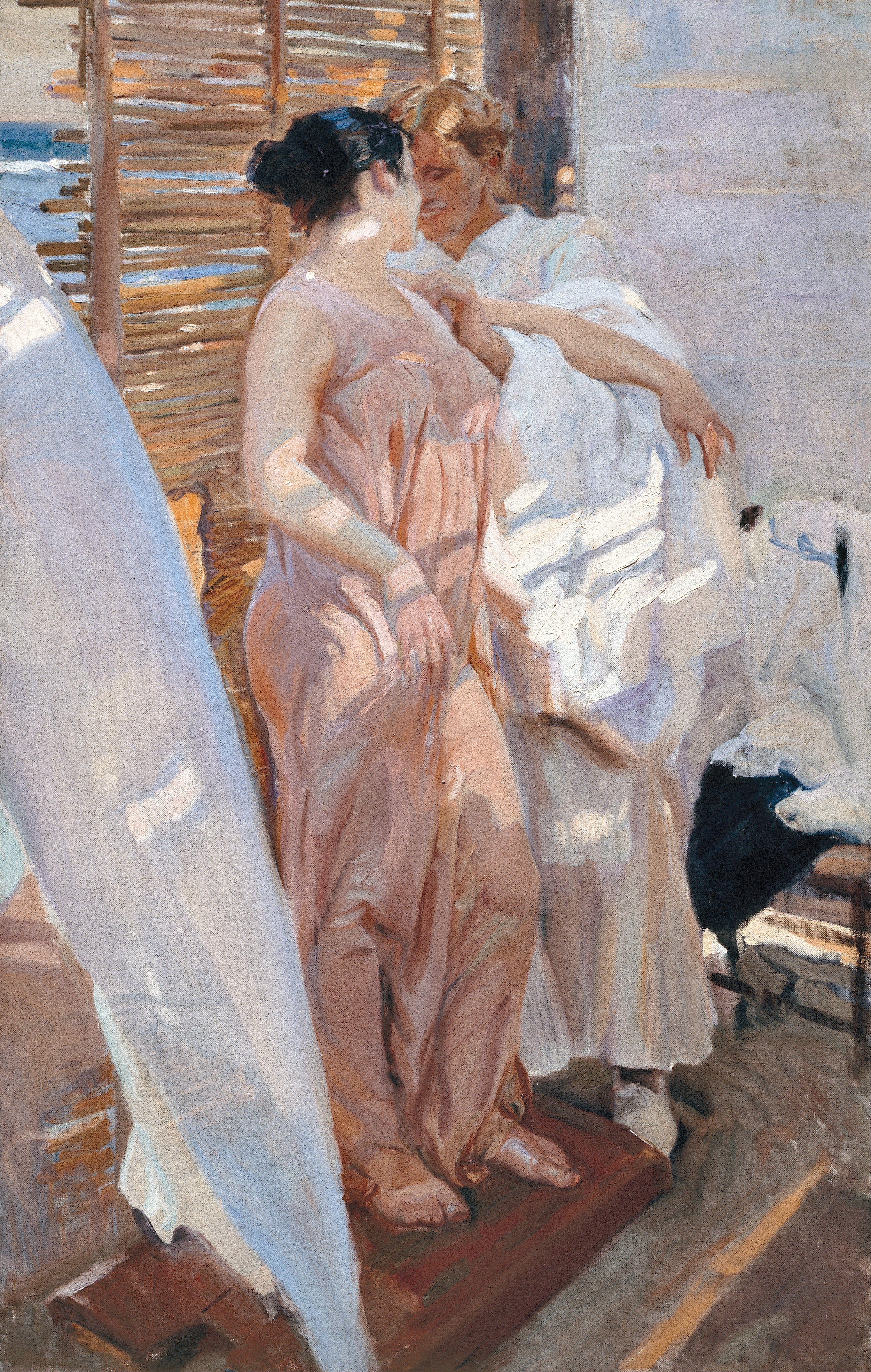 24x37in Poster Joaquín Sorolla y Bastida - The Pink Robe. After the Bath - Picture 1 of 1