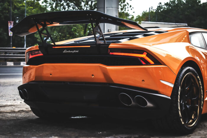 Lamborghini Gallardo Orange Coupe Photographic Print Poster