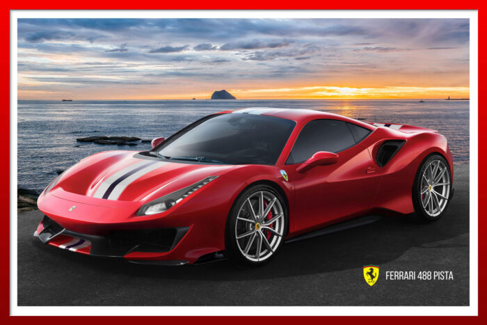 Ferrari 488 PISTA SPIDER Photographic Print Poster Italian Sports Cars Art Print creative phoho