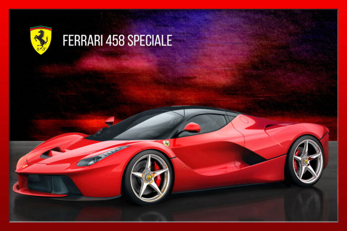 Ferrari Large Poster Sports Cars 4.5-liter V8 458 Speciale. Art Print Photo