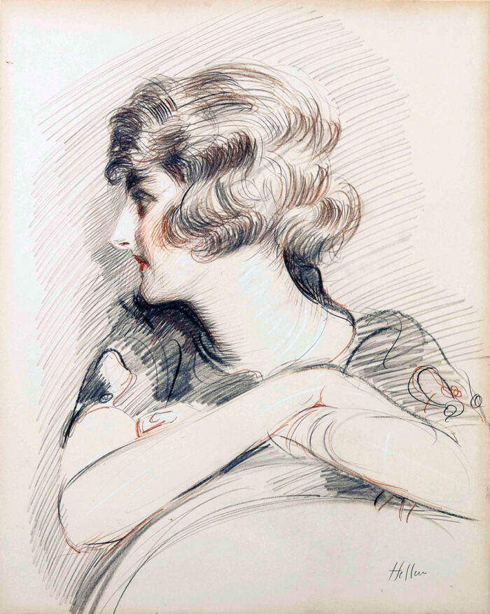 Paul Cesar Helleu Art Print Poster European Art Portrait de Lucy Hessel