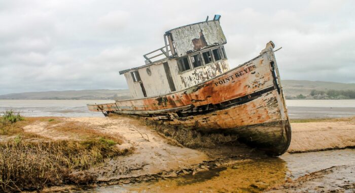 Photographic Print Poster Shipwreck Ship Wreckage California bay Ocean Boat