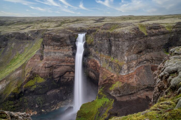 Photographic Print Poster Waterfall Plateau Mountain H?ifoss Iceland Gorge