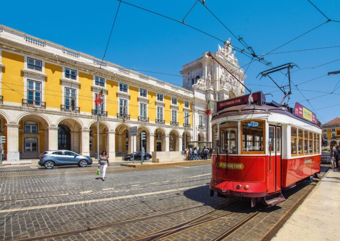 Photographic Print Poster Tram Train Travel Lisbon Portugal Architecture