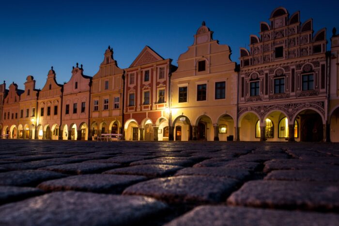 Photographic Print Poster Square Old Night City Architecture Czech republic