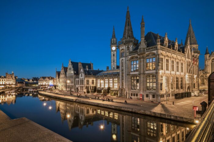 Photographic Print Poster Ghent, Flanders Belgium Channel Canal