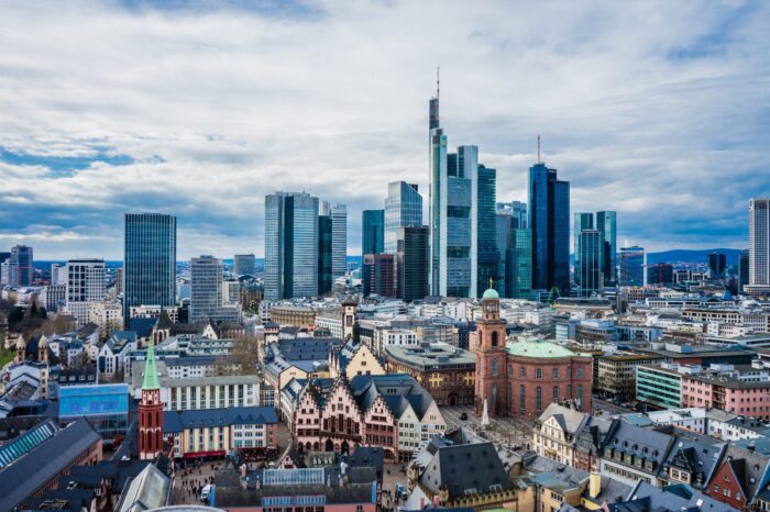 Photographic Print Poster Frankfurt Main Skyline Storm clouds Germany