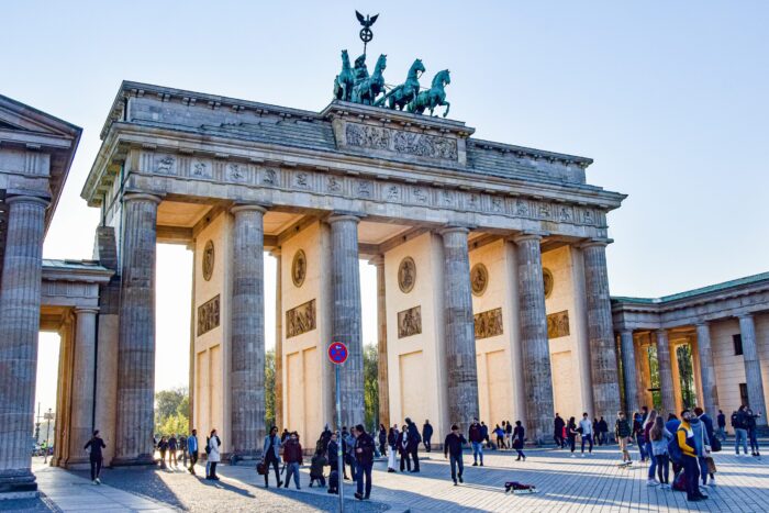 Photographic Print Poster Brand front of the brandenburg gate Berlin