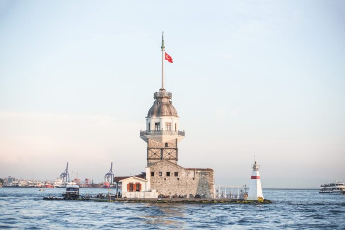 Photographic Print Poster Istanbul Maiden tower Turkey Tourism Sunset Ferry