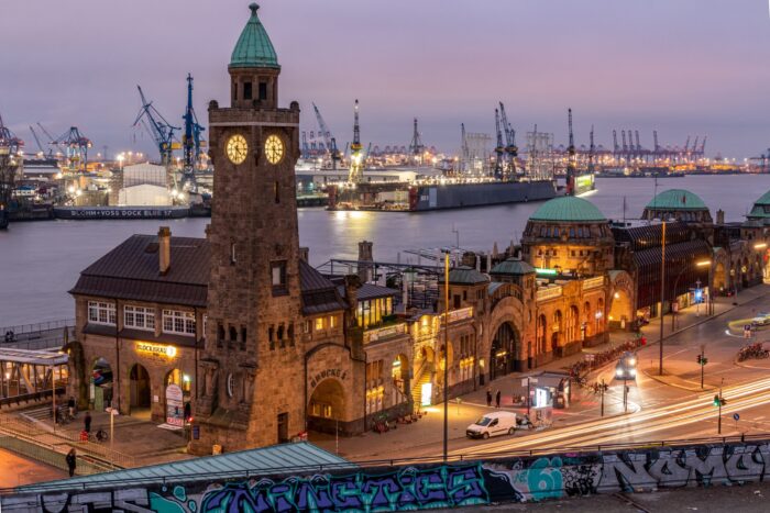 Photographic Print Poster Port Clock tower Hamburg Architecture Tower