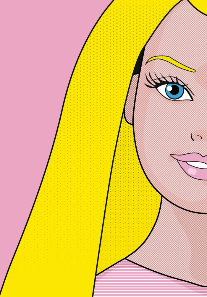Girl Doll Pop Art Comic To Flow Design