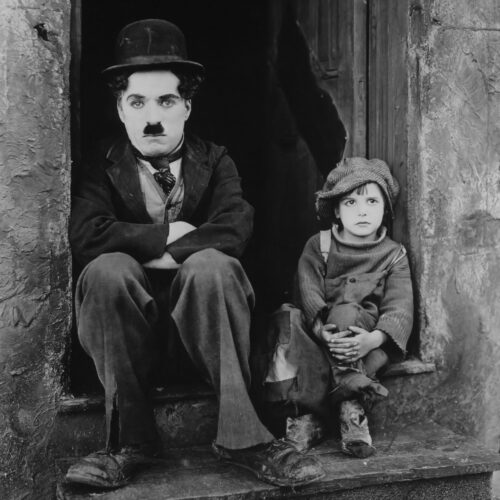 Publicity photo from Charlie Chaplin's 1921 movie The Kid