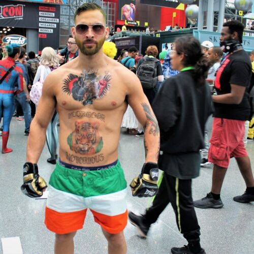 Conor McGregor cosplay poster from 2018 Comic Con