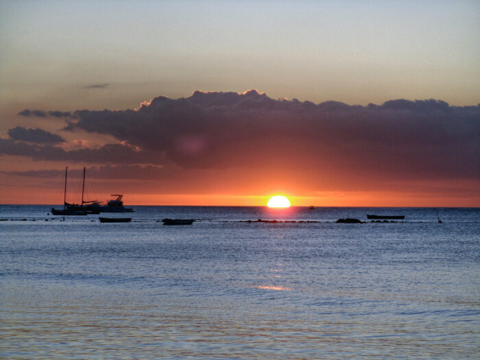 The Boat red roof river sail clouds scenery