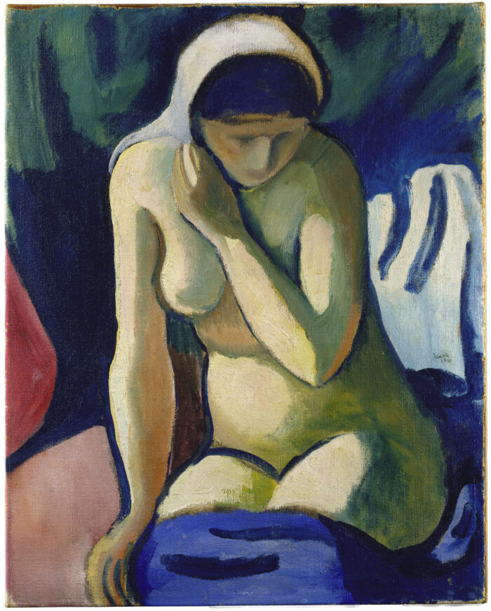 Naked Girl with Headscarf August Macke