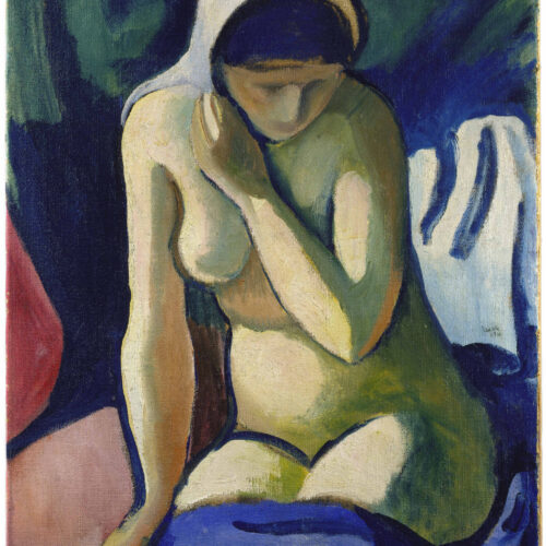 Naked Girl with Headscarf August Macke