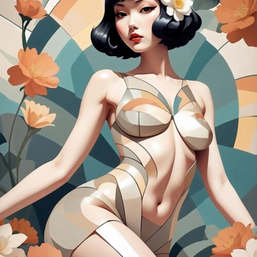 Nude Cubism Picasso-inspired Female figure Abstract shapes