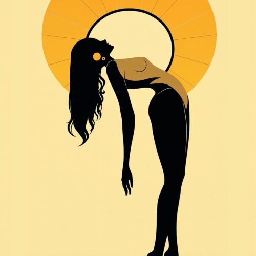Silhouette with Golden Halo – Modern Art Poster