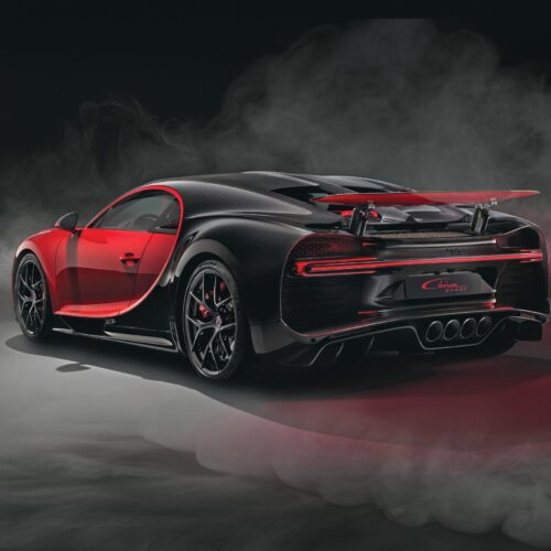 Red Bugatti Chiron Sport Rear View
