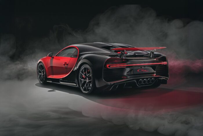 Red Bugatti Chiron Sport Rear View