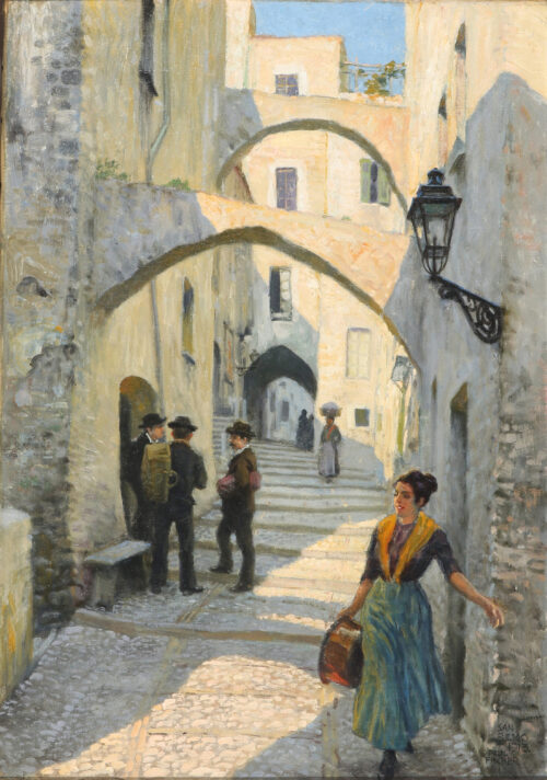 Paul Fischer – Street life in San Remo 1913