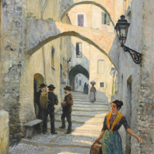 Paul Fischer – Street life in San Remo 1913