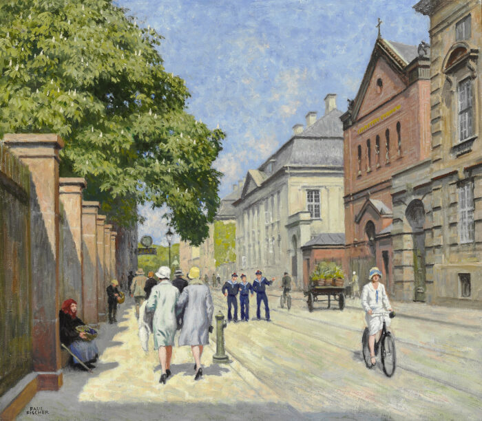 Paul Fischer - View from Bredgade at the Church of Saint Ansgar in Copenhagen