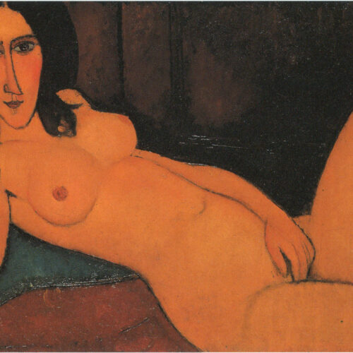 Amedeo Modigliani- Reclining Nude with Hair Taken Down 1917