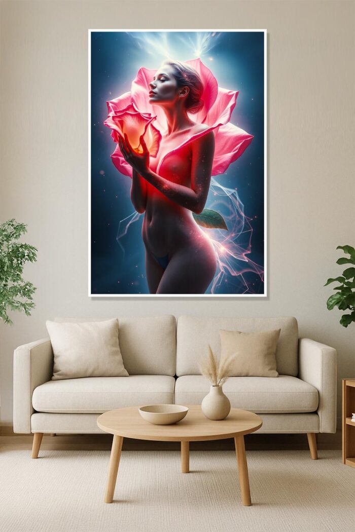 Blossom of Desire – Ethereal Floral Goddess Poster