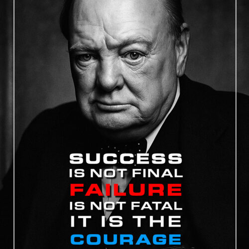 Winston Churchill Inspirational Quote Poster