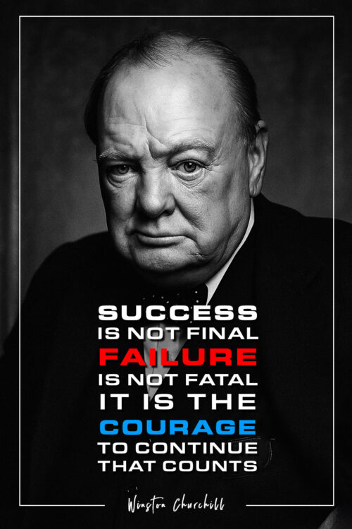 Winston Churchill Inspirational Quote Poster
