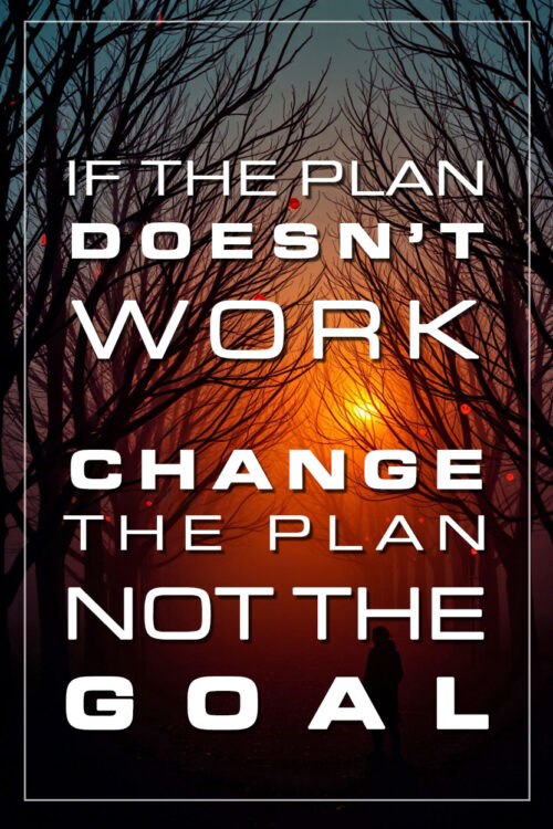 Inspirational Quote Poster – Change the Plan Not the Goal – Motivational Wall Art