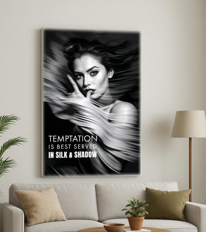 Temptation Is Best Served in Silk and Shadow – Seductive Noir Inspired Art Print - Image 3