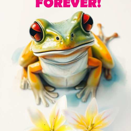 Leap into it – the lily pad won’t wait forever! – Motivational Frog Poster