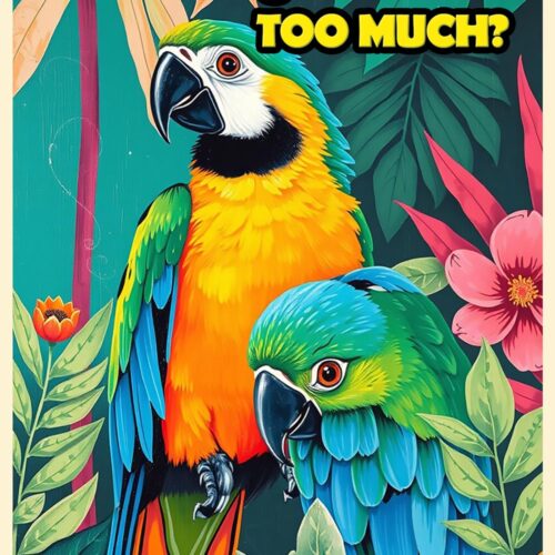 You Think You Talk Too Much? – Funny Tropical Parrot Poster for Home or Office