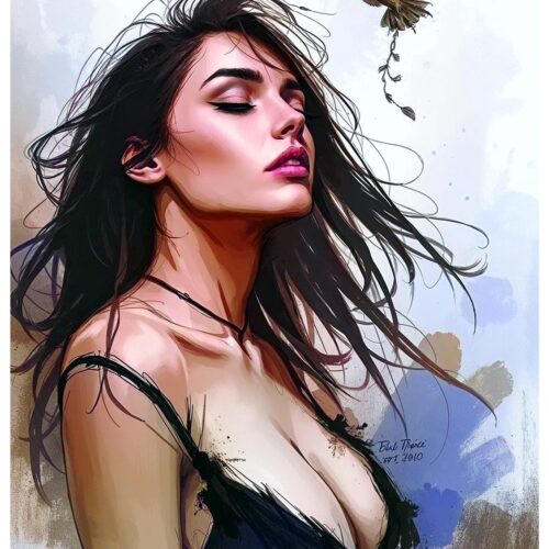 Whispers of the Wind Intimate Muse with Sensual Grace Wall Art