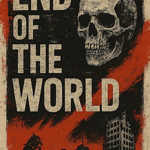 End of the World – Apocalyptic Skull and Ruins Poster