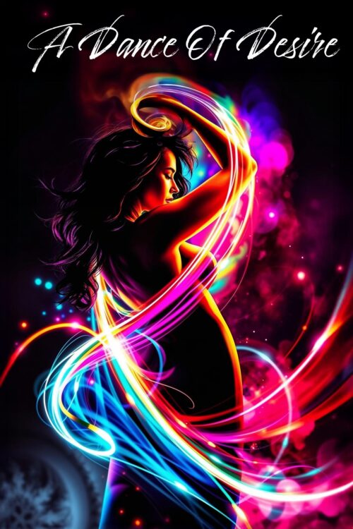 A Dance of Desire – Neon Silhouette Abstract Female Art Poster